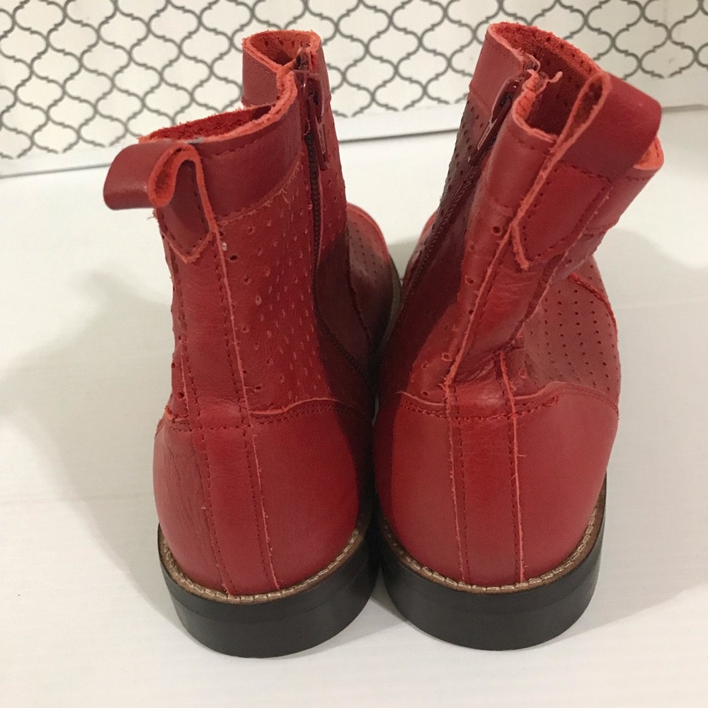 Gudrun Sjoden Red Perforated Women's Ankle Boots - Size 41 - Picture 5 of 9